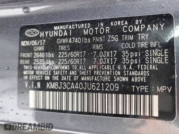 2018 Hyundai Tucson SEL Plus с VIN KM8J3CA40JU621209, выставлен на аукционе Copart как лот 84704305 с пробегом 100 360 миль миль и Списание • Salvage title. История ставок и продаж доступна на DreamBid. Изображение 13.