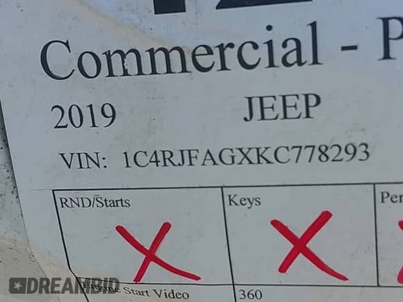 2019 Jeep Grand Cherokee Altitude with VIN 1C4RJFAGXKC778293, listed as a IAAI auction lot 42074427 with 98,478 mi miles and . Bid and sale history available at DreamBid. Image 9.