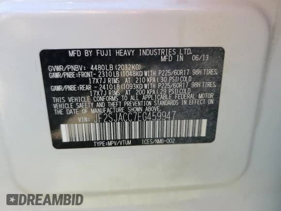 2014 Subaru Forester Premium with VIN JF2SJACC7EG459947, listed as a Copart auction lot 64106135 with 151,033 mi miles and Salvage title. Bid and sale history available at DreamBid. Image 13.