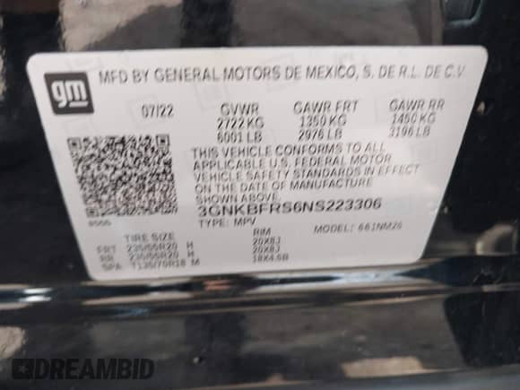 2022 Chevrolet Blazer Premier с VIN 3GNKBFRS6NS223306, выставлен на аукционе IAAI как лот 43287299 с пробегом 82 713 миль миль и . История ставок и продаж доступна на DreamBid. Изображение 9.