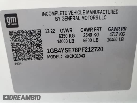 2023 Chevrolet Silverado 3500 с VIN 1GB4YSE78PF212720, выставлен на аукционе Copart как лот 85116844 с пробегом 10 177 миль миль и Списание • Salvage title. История ставок и продаж доступна на DreamBid. Изображение 12.