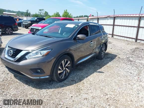 2015 Nissan Murano Platinum with VIN 5N1AZ2MG1FN253039, listed as a IAAI auction lot 42446627 with 79,465 mi miles and . Bid and sale history available at DreamBid. Image 2.