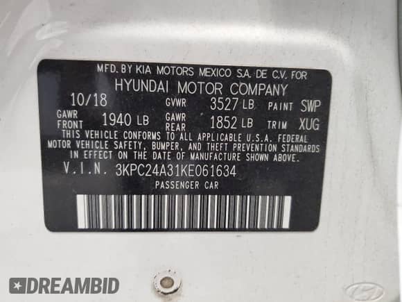 2019 Hyundai Accent SE z VIN 3KPC24A31KE061634, wystawiony jako Copart lot #82759355 z przebiegiem 110 099 mil mil oraz Czysty tytuł • Clean title. Historia ofert i sprzedaży dostępna na DreamBid. Obrazek 12.