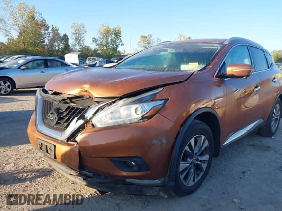 2015 Nissan Murano S with VIN 5N1AZ2MH7FN250803, listed as a IAAI auction lot 43367102 with 153,359 mi miles and . Bid and sale history available at DreamBid. Image 2.