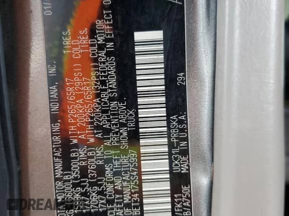 2006 Toyota Tundra SR5 z VIN 5TBET34156S548947, wystawiony jako Copart lot #81879505 z przebiegiem 447 910 mil mil oraz Szkoda całkowita • Salvage title. Historia ofert i sprzedaży dostępna na DreamBid. Obrazek 12.