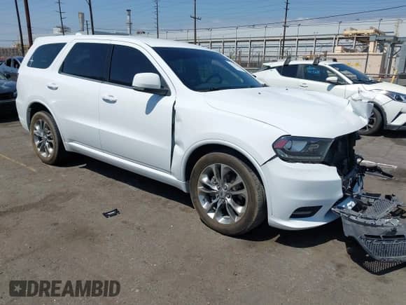 2019 Dodge Durango GT Plus with VIN 1C4RDHDG9KC824470, listed as a IAAI auction lot 43193250 with 100,186 mi miles and . Bid and sale history available at DreamBid. Image 1.