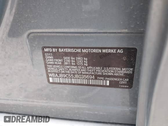 2018 BMW 5 Series M550i xDrive с VIN WBAJB9C55JB035694, выставлен на аукционе IAAI как лот 42122730 с пробегом 61 561 миль миль и . История ставок и продаж доступна на DreamBid. Изображение 9.