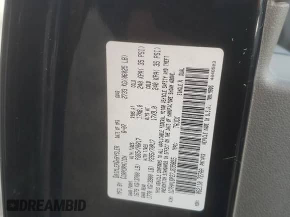 2007 Dodge 1500 SLT z VIN 1D7HA16P27J635855, wystawiony jako Copart lot #41602635 z przebiegiem 135 672 mil mil oraz Szkoda całkowita • Salvage title. Historia ofert i sprzedaży dostępna na DreamBid. Obrazek 13.