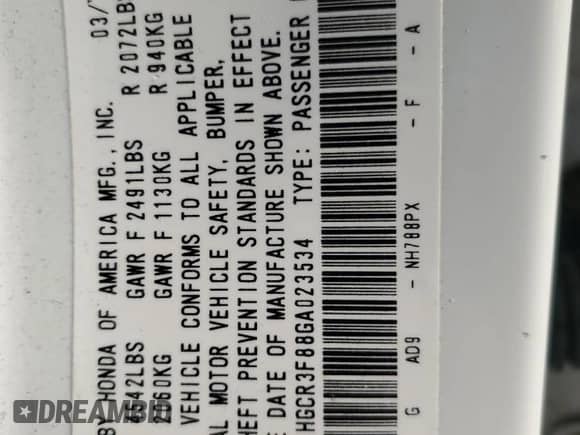 2016 Honda Accord EX-L with VIN 1HGCR3F88GA023534, listed as a Copart auction lot 84283995 with 60,635 mi miles and Salvage title. Bid and sale history available at DreamBid. Image 13.