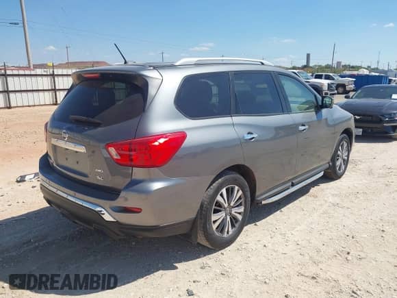 2017 Nissan Pathfinder S with VIN 5N1DR2MMXHC603818, listed as a IAAI auction lot 43347586 with 128,258 mi miles and . Bid and sale history available at DreamBid. Image 4.