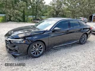 2022 Honda Accord EX-L z VIN 1HGCV1F55NA075190, wystawiony jako Copart lot #57632875 z przebiegiem 33 742 mil mil oraz Szkoda całkowita • Salvage title. Historia ofert i sprzedaży dostępna na DreamBid. Obrazek 1.