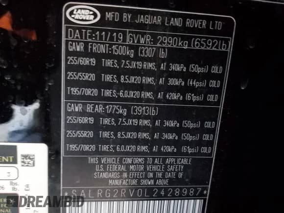 2020 Land Rover Discovery SE с VIN SALRG2RV0L2428987, выставлен на аукционе Copart как лот 62123175 с пробегом 113 488 миль миль и Чистый • Clean title. История ставок и продаж доступна на DreamBid. Изображение 14.