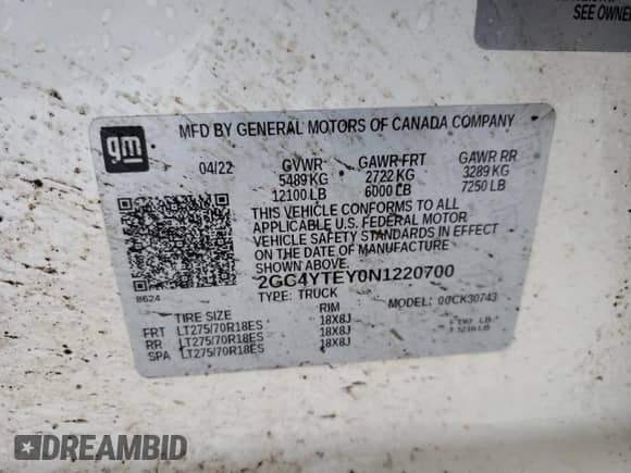 2022 Chevrolet Silverado 3500 с VIN 2GC4YTEY0N1220700, выставлен на аукционе Copart как лот 89162075 с пробегом 29 625 миль миль и Чистый • Clean title. История ставок и продаж доступна на DreamBid. Изображение 12.