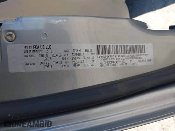 2019 Dodge Grand Caravan SXT with VIN 2C4RDGCG4KR542272, listed as a IAAI auction lot 43416884 with 79,961 mi miles and . Bid and sale history available at DreamBid. Image 9.