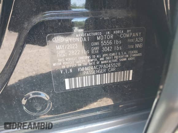 2023 Hyundai Ioniq 6 SE z VIN KMHM24AC7PA045528, wystawiony jako IAAI lot #42791381 z przebiegiem 30 065 mil mil oraz . Historia ofert i sprzedaży dostępna na DreamBid. Obrazek 9.