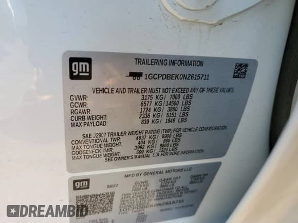 2022 Chevrolet Silverado 1500 Custom z VIN 1GCPDBEK0NZ615711, wystawiony jako Copart lot #78734284 z przebiegiem 58 741 mil mil oraz Szkoda całkowita • Salvage title. Historia ofert i sprzedaży dostępna na DreamBid. Obrazek 13.