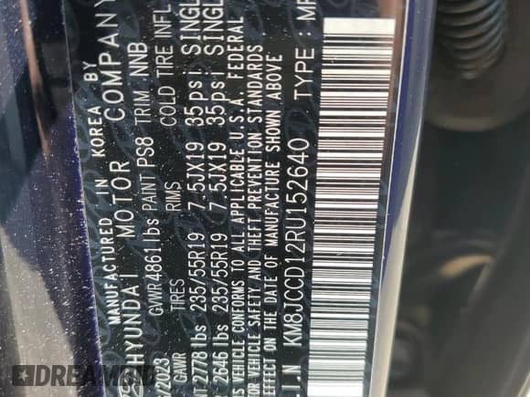 2024 Hyundai Tucson SEL Convenience with VIN KM8JCCD12RU152640, listed as a Copart auction lot 67290895 with 12,162 mi miles and Salvage title. Bid and sale history available at DreamBid. Image 13.