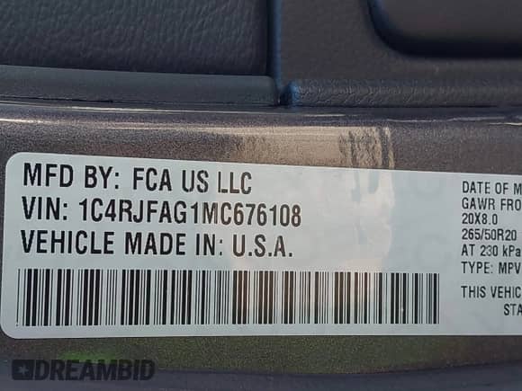 2021 Jeep Grand Cherokee Laredo E z VIN 1C4RJFAG1MC676108, wystawiony jako IAAI lot #42870574 z przebiegiem 84 346 mil mil oraz . Historia ofert i sprzedaży dostępna na DreamBid. Obrazek 9.