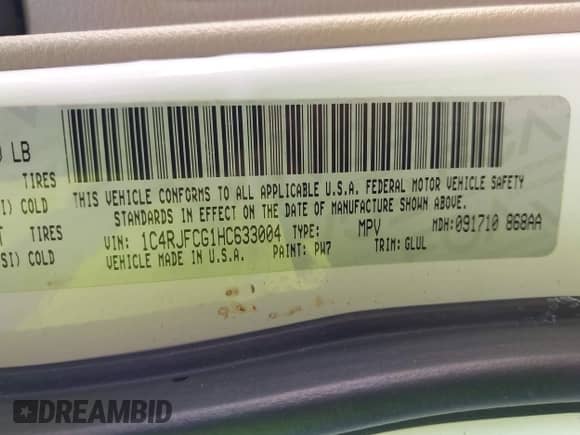 2017 Jeep Grand Cherokee Overland with VIN 1C4RJFCG1HC633004, listed as a IAAI auction lot 42672905 with 138,018 mi miles and . Bid and sale history available at DreamBid. Image 9.