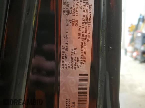 2024 Jeep Wrangler Willys с VIN 1C4PJXDN7RW107633, выставлен на аукционе Copart как лот 84723584 с пробегом 8 470 миль миль и Списание • Salvage title. История ставок и продаж доступна на DreamBid. Изображение 14.