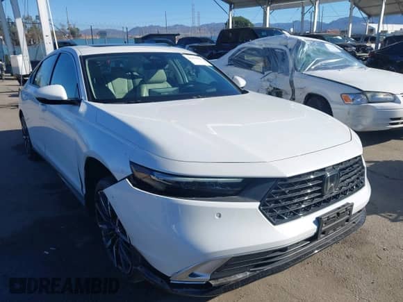 2023 Honda Accord Touring with VIN 1HGCY2F81PA068599, listed as a IAAI auction lot 43459828 with 20,418 mi miles and . Bid and sale history available at DreamBid. Image 1.