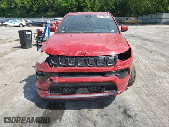 2022 Jeep Compass (RED) Edition with VIN 3C4NJDCB2NT189557, listed as a Copart auction lot 63570875 with 52,286 mi miles and Salvage title. Bid and sale history available at DreamBid. Image 5.