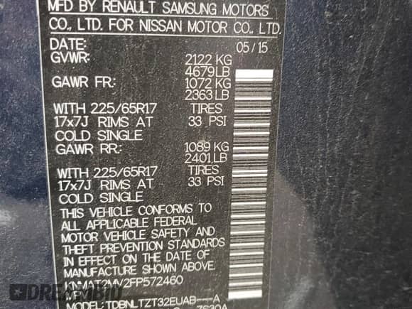 2015 Nissan Rogue SV z VIN KNMAT2MV2FP572460, wystawiony jako Copart lot #86994255 z przebiegiem 164 509 mil mil oraz Szkoda całkowita • Salvage title. Historia ofert i sprzedaży dostępna na DreamBid. Obrazek 13.