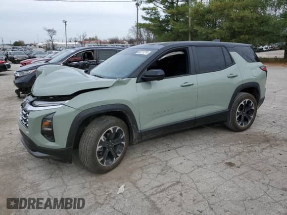 2025 Chevrolet Equinox FWD LT z VIN 3GNAXHEG1SL128281, wystawiony jako Copart lot #80711214 z przebiegiem Nie podano mil oraz Szkoda całkowita • Salvage title. Historia ofert i sprzedaży dostępna na DreamBid. Obrazek 1.