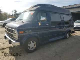 1995 Chevrolet Chevy Van z VIN 1GBEG25K1SF242663, wystawiony jako Copart lot #56105615 z przebiegiem 140 366 mil mil oraz Czysty tytuł • Clean title. Historia ofert i sprzedaży dostępna na DreamBid. Obrazek 1.