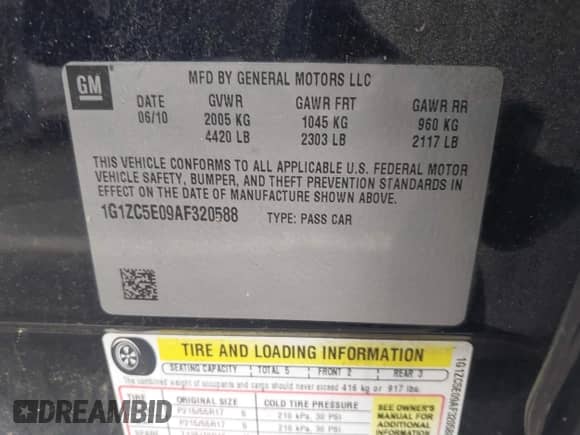 2010 Chevrolet Malibu 1LT с VIN 1G1ZC5E09AF320588, выставлен на аукционе IAAI как лот 43330437 с пробегом 209 457 миль миль и . История ставок и продаж доступна на DreamBid. Изображение 9.