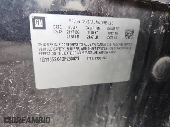 2013 Chevrolet Malibu LTZ с VIN 1G11J5SX4DF253021, выставлен на аукционе Copart как лот 69768705 с пробегом 136 794 миль миль и Чистый • Clean title. История ставок и продаж доступна на DreamBid. Изображение 12.