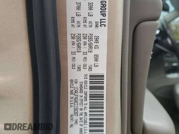 2012 Jeep Grand Cherokee Laredo z VIN 1C4RJFAG0CC156397, wystawiony jako Copart lot #87400775 z przebiegiem 165 192 mil mil oraz Szkoda całkowita • Salvage title. Historia ofert i sprzedaży dostępna na DreamBid. Obrazek 13.
