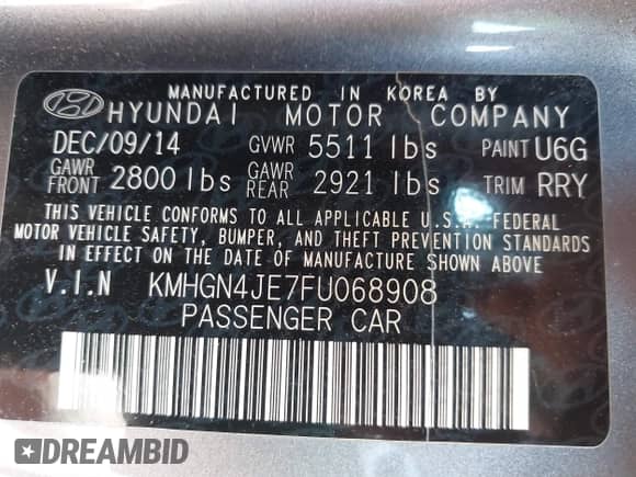 2015 Hyundai Genesis 3.8L z VIN KMHGN4JE7FU068908, wystawiony jako IAAI lot #42961255 z przebiegiem 158 969 mil mil oraz . Historia ofert i sprzedaży dostępna na DreamBid. Obrazek 9.