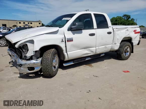 2007 Dodge 2500 SLT with VIN 3D7KR28C97G704220, listed as a Copart auction lot 58014615 with 117,506 mi miles and Salvage title. Bid and sale history available at DreamBid. Image 1.