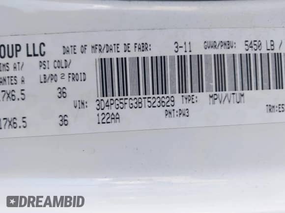 2011 Dodge Journey SXT z VIN 3D4PG5FG3BT523629, wystawiony jako IAAI lot #40623855 z przebiegiem 228 914 mil mil oraz . Historia ofert i sprzedaży dostępna na DreamBid. Obrazek 9.