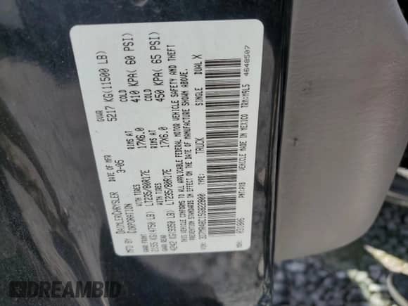 2005 Dodge 3500 SLT with VIN 3D7MR48C15G822800, listed as a Copart auction lot 65778625 with 415,776 mi miles and Salvage title. Bid and sale history available at DreamBid. Image 12.