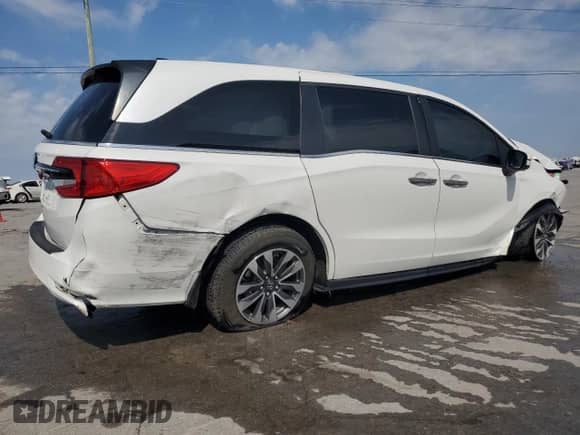 2022 Honda Odyssey EX-L z VIN 5FNRL6H71NB005218, wystawiony jako Copart lot #72063795 z przebiegiem Nie podano mil oraz Szkoda całkowita • Salvage title. Historia ofert i sprzedaży dostępna na DreamBid. Obrazek 3.