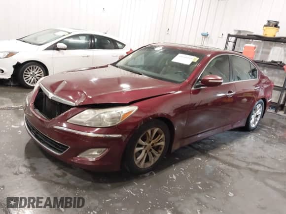 2012 Hyundai Genesis 3.8L with VIN KMHGC4DD9CU179061, listed as a IAAI auction lot 43116010 with 174,553 mi miles and . Bid and sale history available at DreamBid. Image 2.