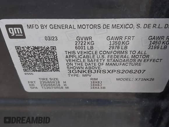 2023 Chevrolet Blazer LT с VIN 3GNKBJRSXPS206207, выставлен на аукционе IAAI как лот 41488978 с пробегом 16 393 миль миль и . История ставок и продаж доступна на DreamBid. Изображение 9.