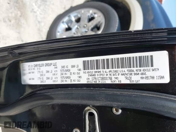 2011 Ram 1500 Outdoorsman with VIN 1D7RV1CT2BS531766, listed as a IAAI auction lot 42667044 with 220,722 mi miles and . Bid and sale history available at DreamBid. Image 9.