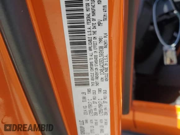2013 Jeep Wrangler Rubicon 10th Anniversary with VIN 1C4BJWCG5DL502038, listed as a Copart auction lot 64360255 with 46,288 mi miles and Salvage title. Bid and sale history available at DreamBid. Image 12.