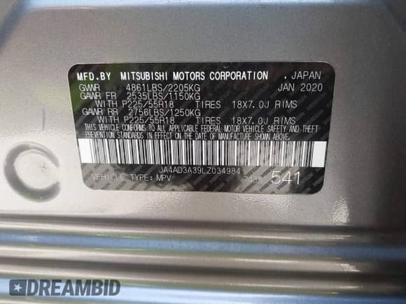 2020 Mitsubishi Outlander SE с VIN JA4AD3A39LZ034984, выставлен на аукционе IAAI как лот 42431048 с пробегом 102 314 миль миль и . История ставок и продаж доступна на DreamBid. Изображение 9.