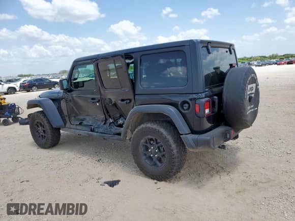 2024 Jeep Wrangler Willys с VIN 1C4PJXDN7RW113660, выставлен на аукционе Copart как лот 62109005 с пробегом 11 079 миль миль и Списание • Salvage title. История ставок и продаж доступна на DreamBid. Изображение 2.