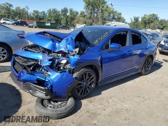 2024 Subaru WRX Premium with VIN JF1VBAH62R8808174, listed as a Copart auction lot 69308954 with 3,253 mi miles and Salvage title. Bid and sale history available at DreamBid. Image 1.