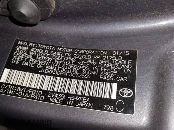 2015 Toyota Prius Advanced z VIN JTDKN3DP9F3072566, wystawiony jako IAAI lot #43351833 z przebiegiem 250 321 mil mil oraz . Historia ofert i sprzedaży dostępna na DreamBid. Obrazek 9.