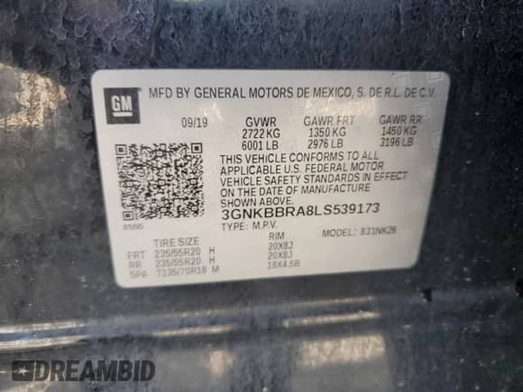 2020 Chevrolet Blazer LT с VIN 3GNKBBRA8LS539173, выставлен на аукционе Copart как лот 64377205 с пробегом 169 042 миль миль и Списание • Salvage title. История ставок и продаж доступна на DreamBid. Изображение 13.