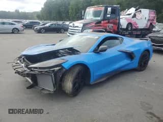 2024 Chevrolet Corvette 1LT with VIN 1G1YA2D40R5114730, listed as a Copart auction lot 70938865 with 10,890 mi miles and Salvage title. Bid and sale history available at DreamBid. Image 1.