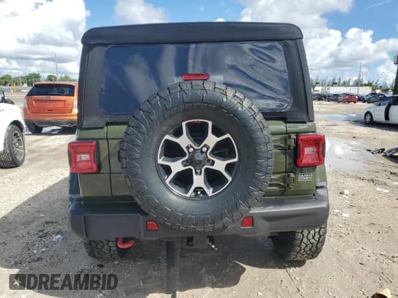2022 Jeep Wrangler Unlimited Rubicon with VIN 1C4HJXFG2NW160057, listed as a Copart auction lot 81229045 with 45,105 mi miles and Salvage title. Bid and sale history available at DreamBid. Image 6.