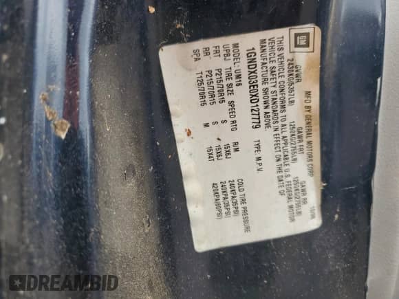 1999 Chevrolet Venture с VIN 1GNDX03E0XD127779, выставлен на аукционе Copart как лот 84421084 с пробегом 247 964 миль миль и Списание • Salvage title. История ставок и продаж доступна на DreamBid. Изображение 26.