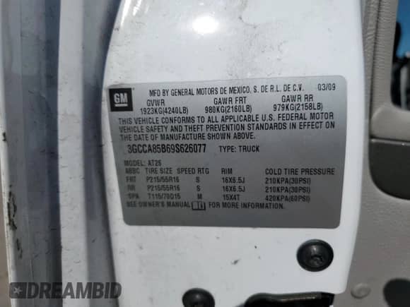 2009 Chevrolet HHR LS with VIN 3GCCA85B69S626077, listed as a Copart auction lot 53751745 with 80,346 mi miles and Salvage title. Bid and sale history available at DreamBid. Image 13.